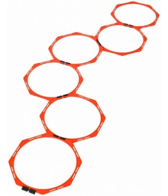 pierścienie koordynacyjne select 45 cm czerwone, zestaw 6 sztuk z klipsami i torbą do ćwiczeń szybkości