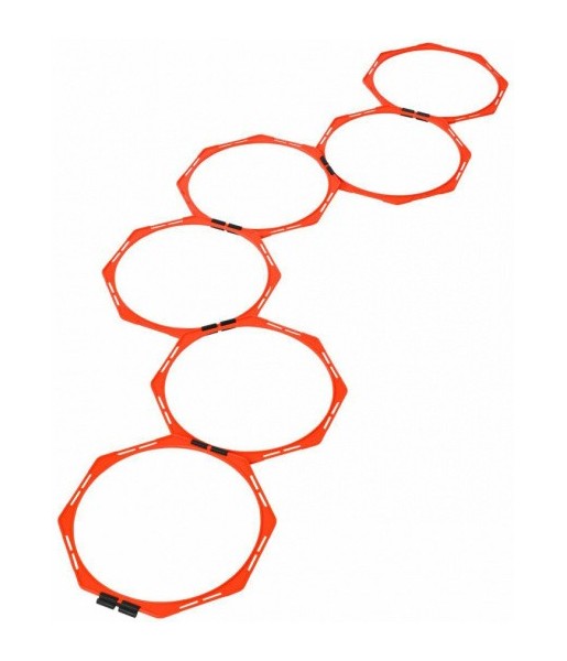 pierścienie koordynacyjne select 45 cm czerwone, zestaw 6 sztuk z klipsami i torbą do ćwiczeń szybkości