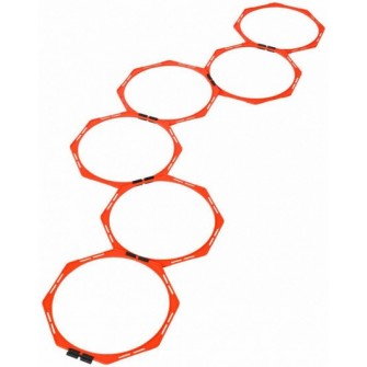 pierścienie koordynacyjne select 45 cm czerwone, zestaw 6 sztuk z klipsami i torbą do ćwiczeń szybkości