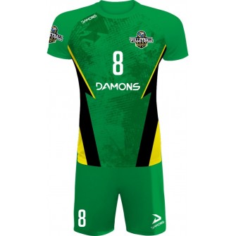 strój siatkarski defender pro p5 junior zielono-czarny z pełną sublimacją do szkół i siatkówki halowej