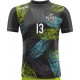 koszulka siatkarska męska omega 15 senior czarno-jasnozielona, sublimacja, szybkoschnąca na halę