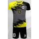 strój siatkarski defender pro pn junior szaro-żółty z pełną sublimacją do szkół i siatkówki halowej