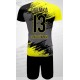 strój siatkarski defender pro pn junior szaro-żółty z pełną sublimacją do szkół i siatkówki halowej