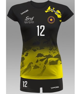 Strój Siatkarski Damski Vega Pro P3 Czarno-Żółty