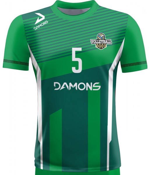 koszulka siatkarska męska omega 11 senior zielono-biała, sublimacja, szybkoschnąca na halę
