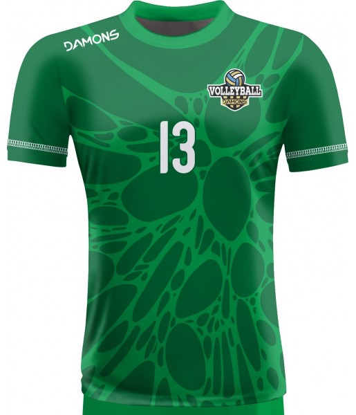 koszulka siatkarska męska omega 14 senior zielona, sublimacja, szybkoschnąca na halę