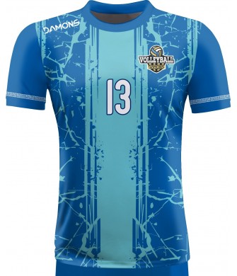 koszulka siatkarska męska omega 13 senior granatowo-błękitna, sublimacja, szybkoschnąca na halę
