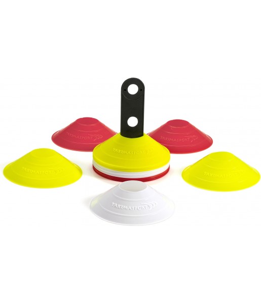 stożki treningowe wysepki grzybki 30 sztuk żółte do wyznaczania boisk i torów treningowych