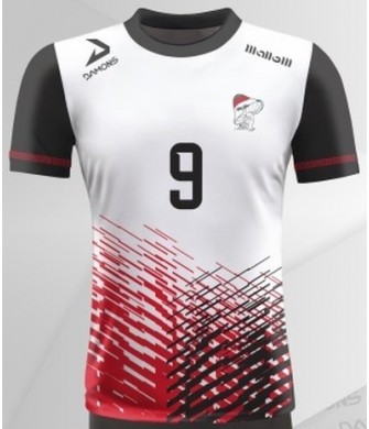 Koszulka Siatkarska Omega 2 Biało-Czarno-Czerwony