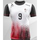 koszulka siatkarska omega 2 junior biało-czarno-czerwona, sublimacja, szybkoschnąca do siatkówki halowej
