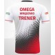 koszulka siatkarska omega 8 junior biało-czerwono-czarna, sublimacja, szybkoschnąca do siatkówki halowej