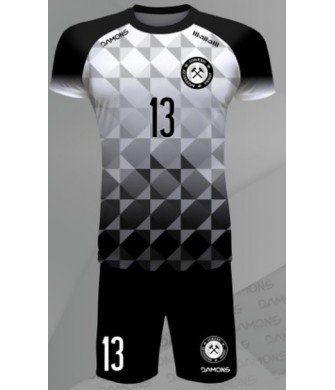 strój siatkarski męski defender pro p2 biało-czarny do siatkówki halowej z personalizacją