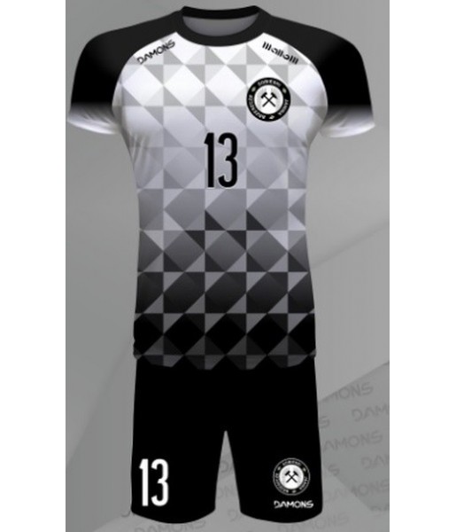 strój siatkarski męski defender pro p2 biało-czarny do siatkówki halowej z personalizacją