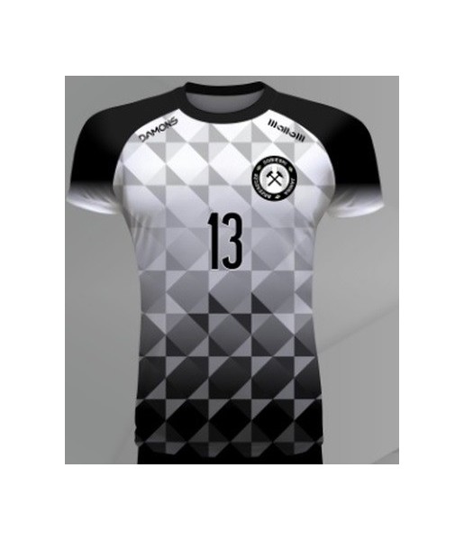 koszulka siatkarska defender pro p2 biało-czarna do siatkówki halowej, w pełni sublimowana