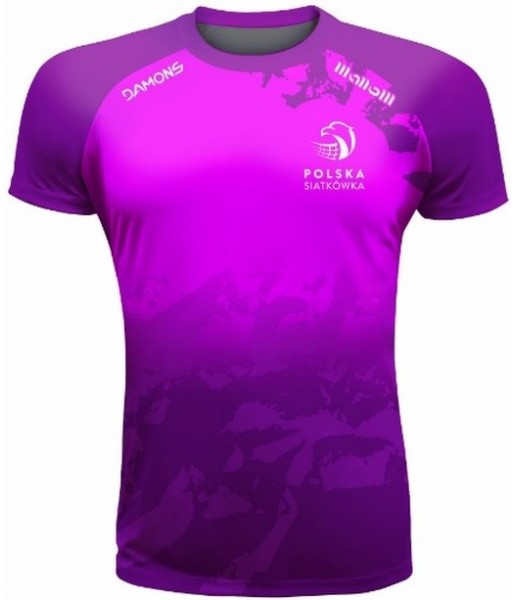 koszulka siatkarska defender pro pn różowo-fioletowa, w pełni sublimowana do siatkówki halowej