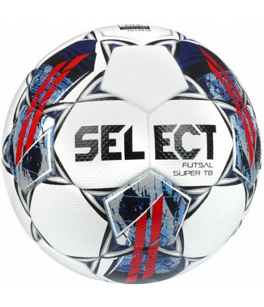 piłka nożna halowa select futsal super tb fifa biało-granatowo-czerwona z powierzchnią pu i certyfikatem fifa