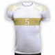 koszulka siatkarska defender pro pn biało-złota, w pełni sublimowana do siatkówki halowej
