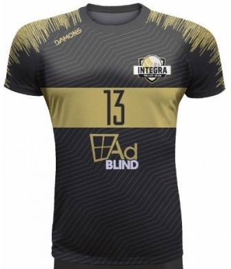 koszulka siatkarska defender pro pn czarno-złota, w pełni sublimowana do siatkówki halowej