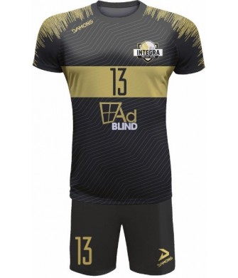 strój siatkarski męski defender pro pn czarno-złoty do siatkówki halowej z personalizacją