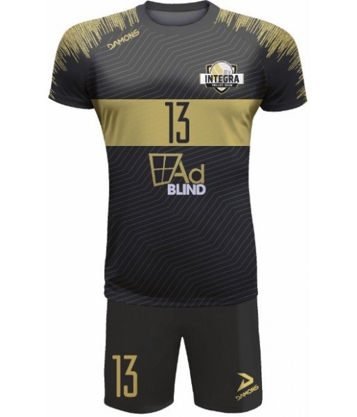 strój siatkarski męski defender pro pn czarno-złoty do siatkówki halowej z personalizacją