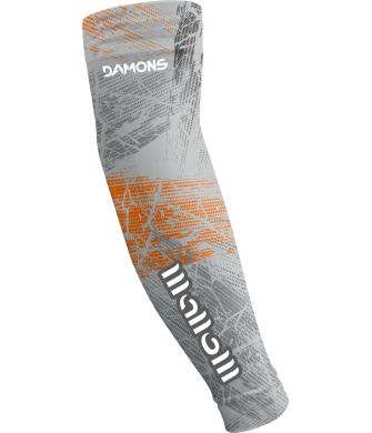 Szaro-pomarańczowe rękawki siatkarskie męskie sublimowane Omega 15
