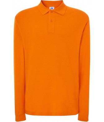 koszulka polo męska ls z długim rękawem bawełna pique 210 g elegancka trwała do pracy i na co dzień