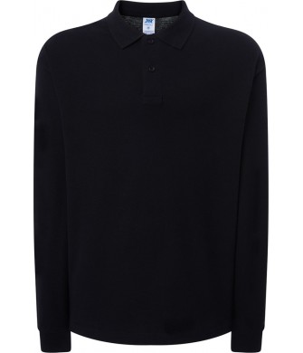 koszulka polo męska ls z długim rękawem bawełna pique 210 g elegancka trwała do pracy i na co dzień