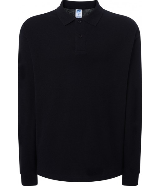 koszulka polo męska ls z długim rękawem bawełna pique 210 g elegancka trwała do pracy i na co dzień