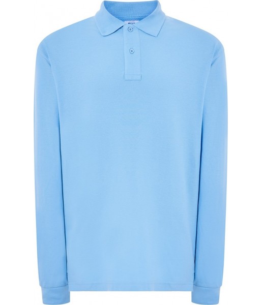 koszulka polo męska ls z długim rękawem bawełna pique 210 g elegancka trwała do pracy i na co dzień