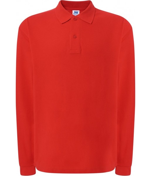 koszulka polo męska ls z długim rękawem bawełna pique 210 g elegancka trwała do pracy i na co dzień