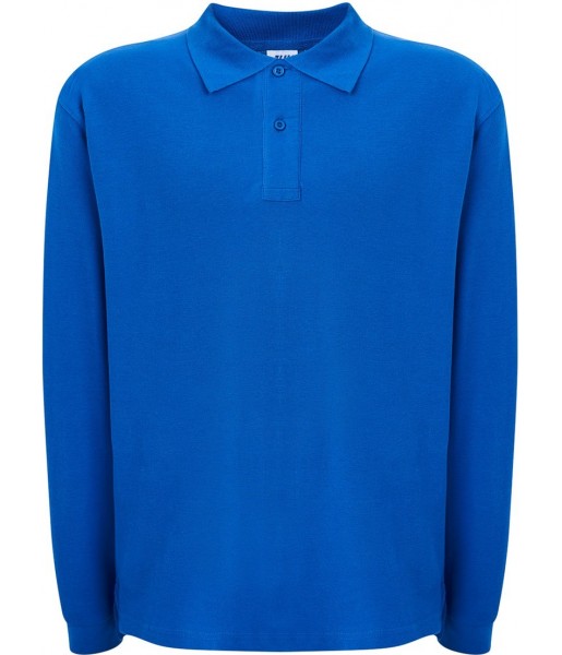 koszulka polo męska ls z długim rękawem bawełna pique 210 g elegancka trwała do pracy i na co dzień