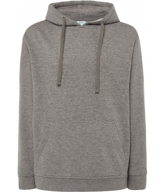 Szara melanżowa bluza dresowa męska z kapturem JHK SWRA KNG Grey Melange GM
