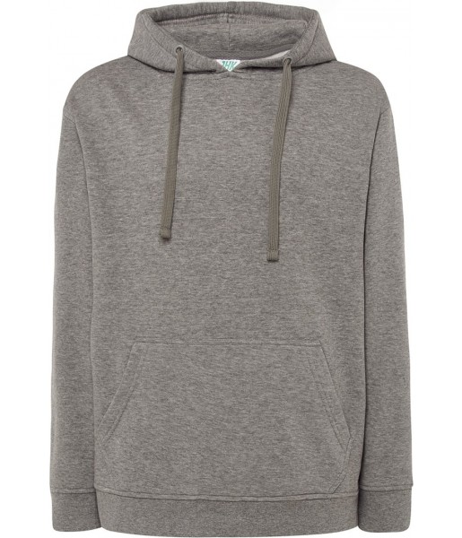 Szara melanżowa bluza dresowa męska z kapturem JHK SWRA KNG Grey Melange GM