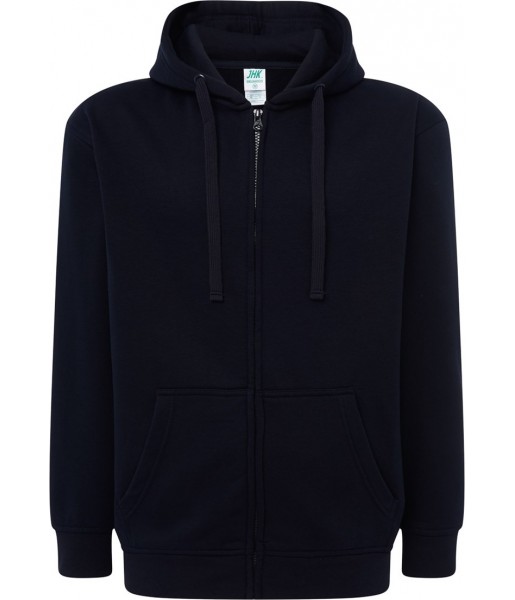 bluza treningowa męska hood granatowa ciemnoniebieska z kapturem zamkiem i kieszenią kangur