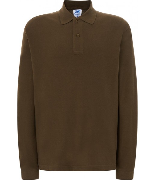 koszulka polo męska ls z długim rękawem bawełna pique 210 g elegancka trwała do pracy i na co dzień