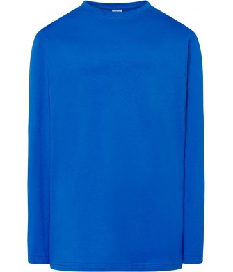 Koszulka Bawełniana Męska Z Długim Rękawem TSRA 150 LS Niebieska Royal Blue