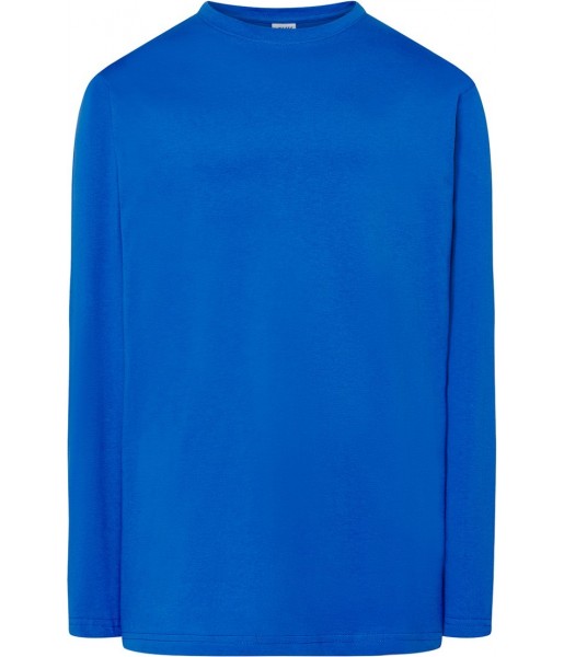 Koszulka Bawełniana Męska Z Długim Rękawem TSRA 150 LS Niebieska Royal Blue