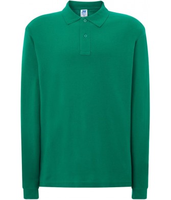 koszulka polo męska ls z długim rękawem bawełna pique 210 g elegancka trwała do pracy i na co dzień