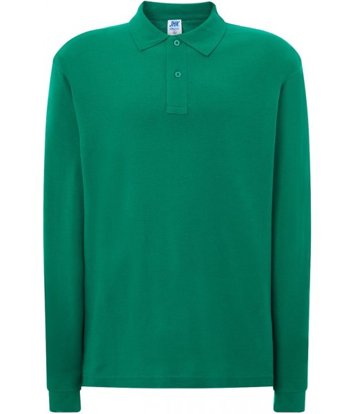 koszulka polo męska ls z długim rękawem bawełna pique 210 g elegancka trwała do pracy i na co dzień