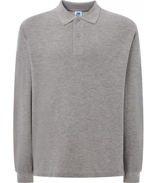 koszulka polo męska ls z długim rękawem bawełna pique 210 g elegancka trwała do pracy i na co dzień