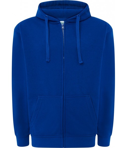 bluza treningowa męska hood niebieska z kapturem zamkiem i kieszenią kangur