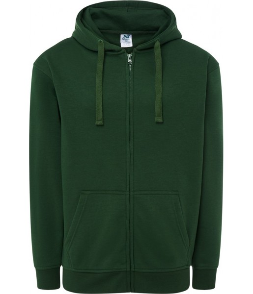 bluza treningowa męska hood zielona z kapturem zamkiem i kieszenią kangur