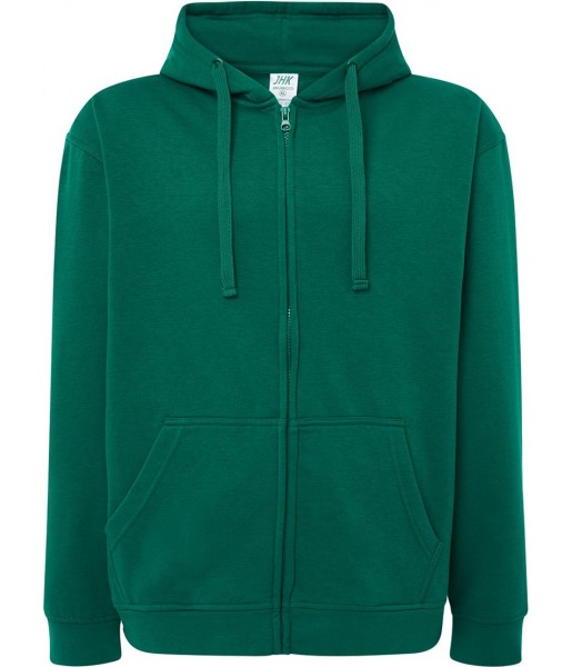 bluza treningowa męska hood zielona szmaragdowa z kapturem zamkiem i kieszenią kangur