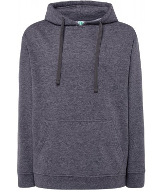 Granatowa denim melanżowa bluza dresowa męska z kapturem JHK SWRA KNG DNH