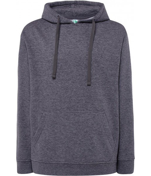 Granatowa denim melanżowa bluza dresowa męska z kapturem JHK SWRA KNG DNH
