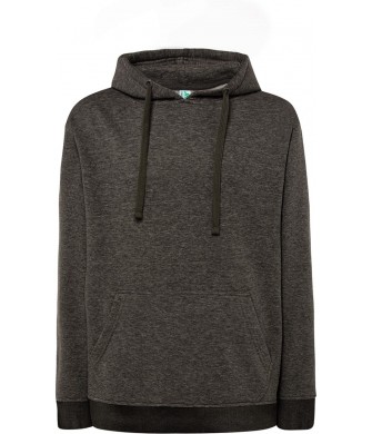 Antracytowa melanżowa bluza dresowa męska z kapturem JHK SWRA KNG Charcoal Heather CHCH