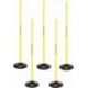 tyczki slalomowe 100 cm 5 szt żółte, gumowe podstawy, tor koordynacyjny do motoryki i slalomu