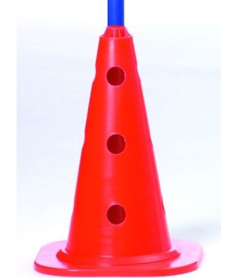 pachołek treningowy select multi tr 34 cm czerwony z otworami i szeroką podstawą – hurtownia manom