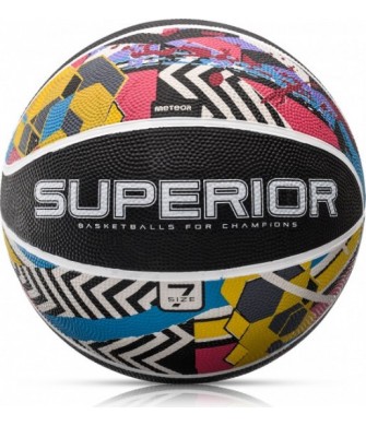 Piłka Koszowa Meteor Superior Abstract Rozmiar 7 – do gry na hali i zewnętrznych boiskach