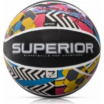 Piłka Koszowa Meteor Superior Abstract Rozmiar 7 – do gry na hali i zewnętrznych boiskach